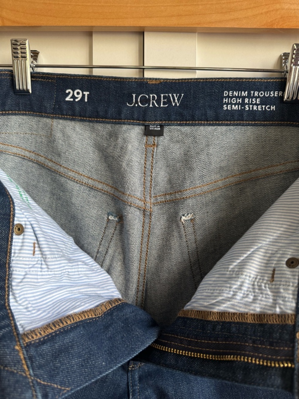 J.Crew Tall Wide-Leg Denim Trouser Jean in Rinse Wash Size 29T - Picture 5 of 5